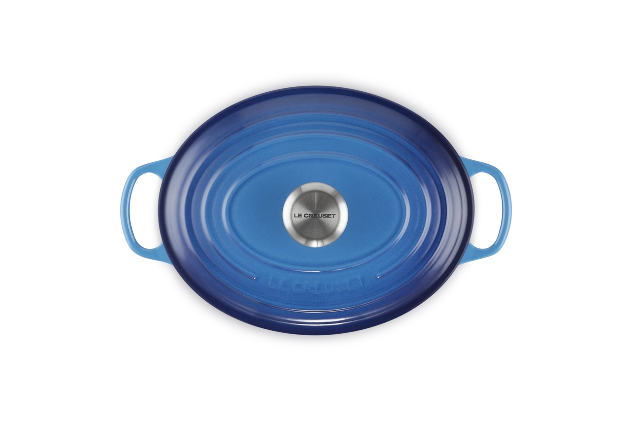 Le Creuset Gusseisen Bräter oval 27 cm azure / blau 4