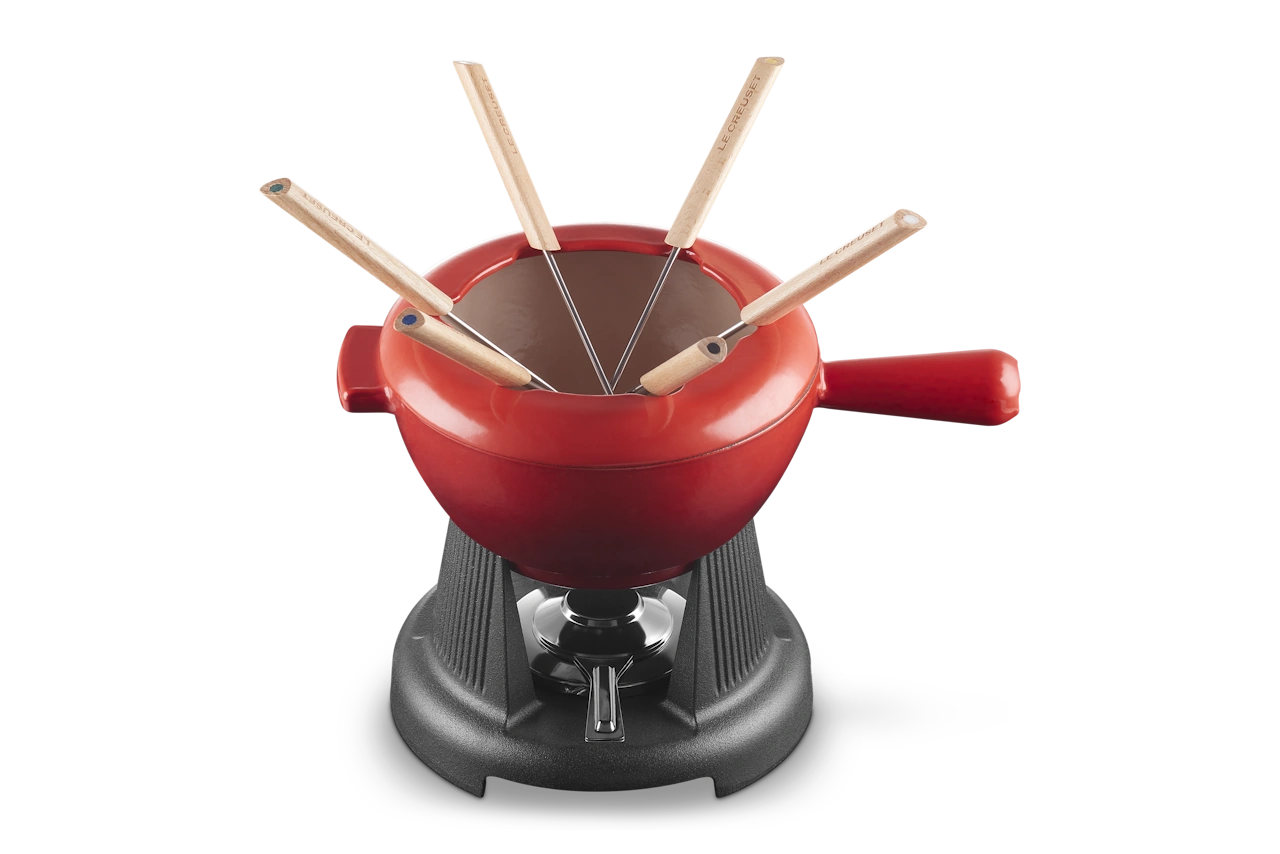 Le Creuset Gusseisen Käsefondue Set kirschrot 1