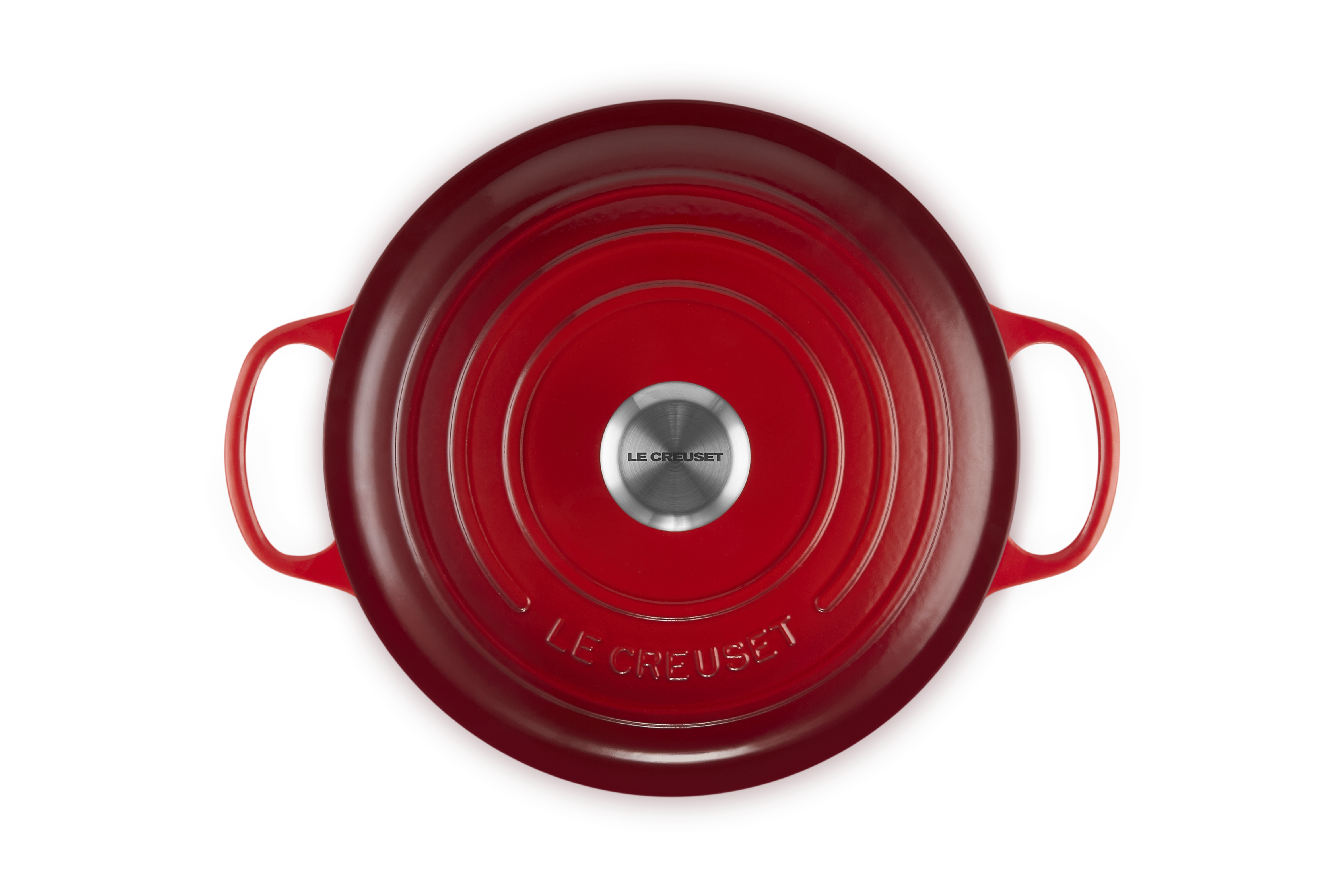 Le Creuset Gusseisen Topf 26 cm hoch kirschrot 4