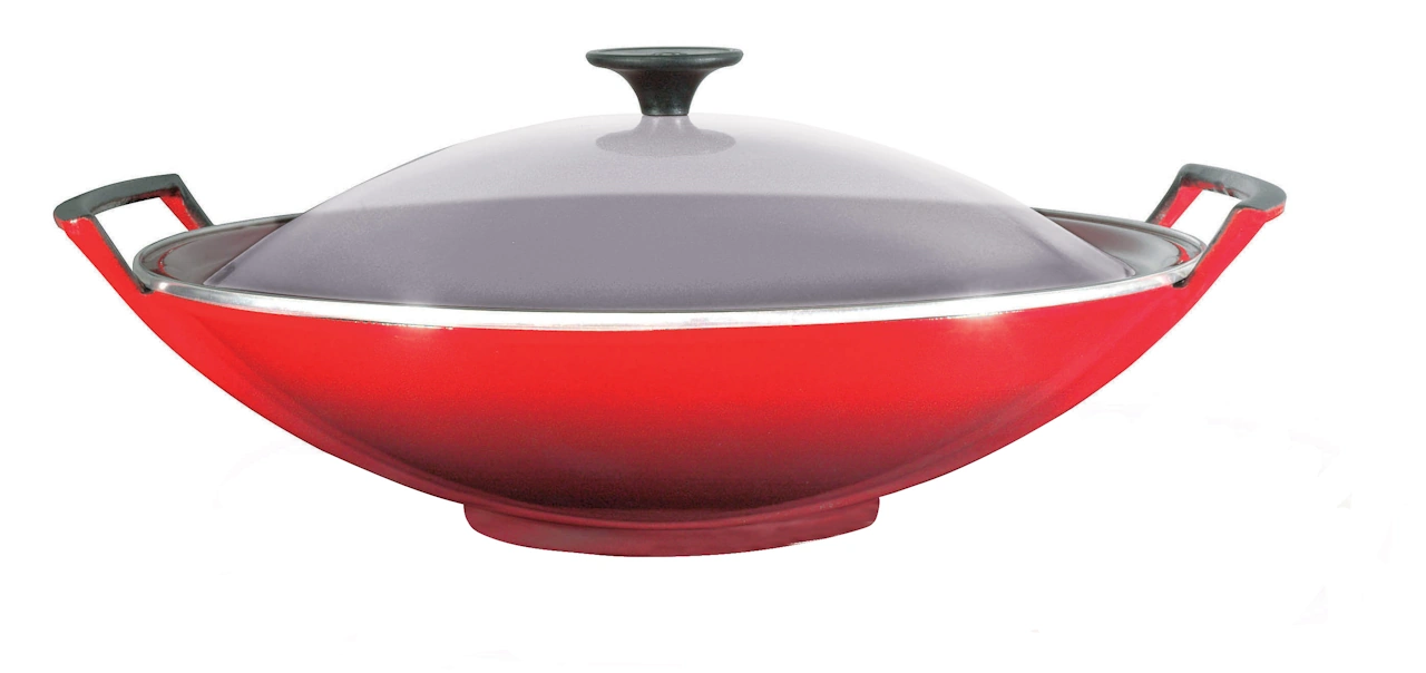 Le Creuset Gusseisen Wok 36 cm kirschrot