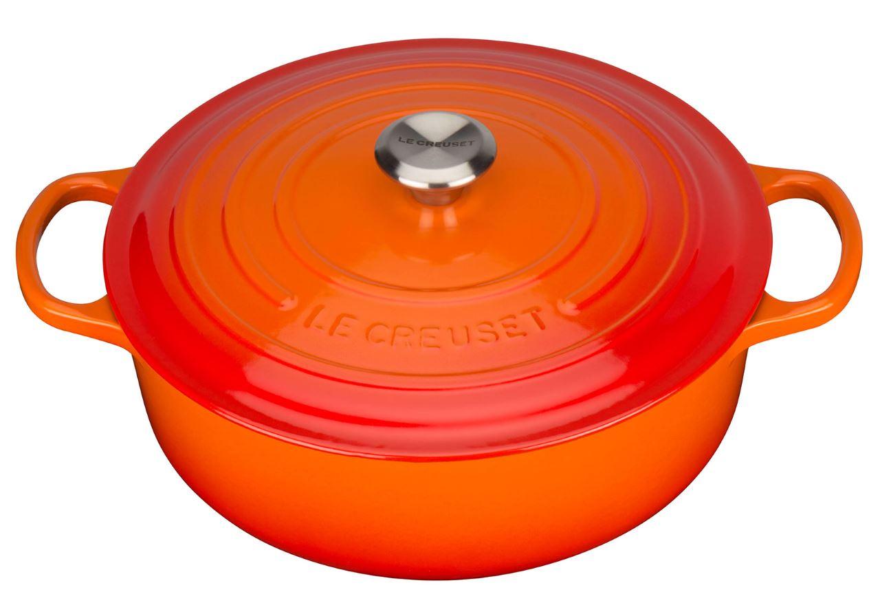 Le Creuset Gusseisen Gourmet Bräter rund 30 cm ofenrot / orange 2