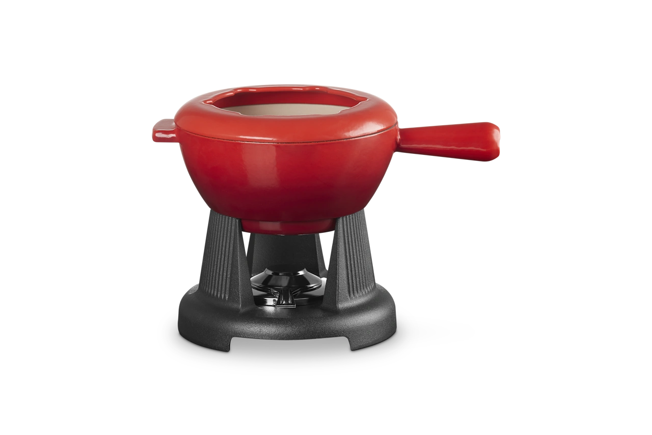 Le Creuset Gusseisen Käsefondue Set kirschrot 3