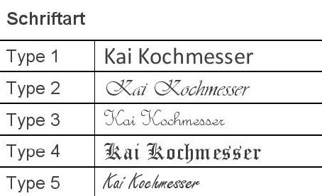 Kai Kochmesser Gravur Gravur auf dem Griffende 5