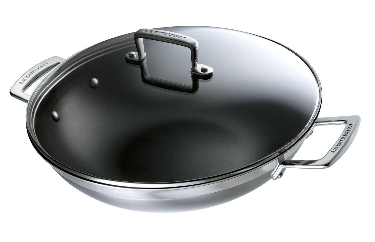 Le Creuset 3-ply Edelstahl Wok 30 cm