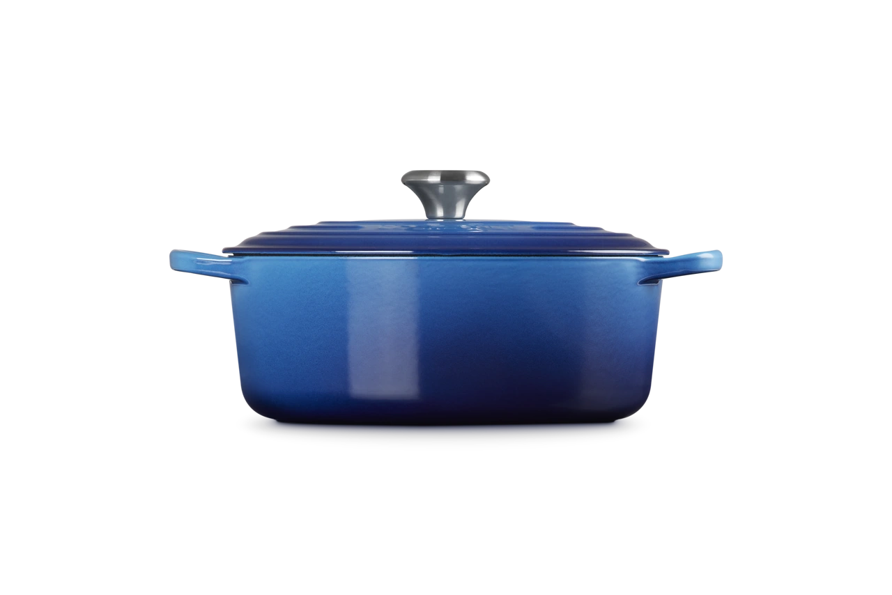 Le Creuset Gusseisen Bräter oval 27 cm azure / blau 3