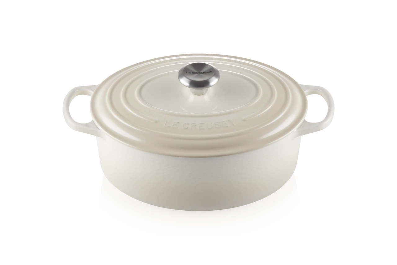 Le Creuset Gusseisen Bräter oval 29 cm meringue / creme 1