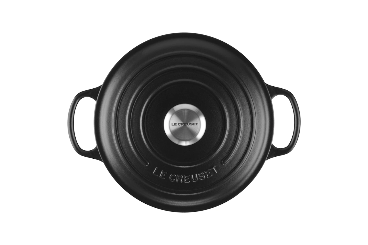 Le Creuset Gusseisen Topf 24 cm schwarz 7