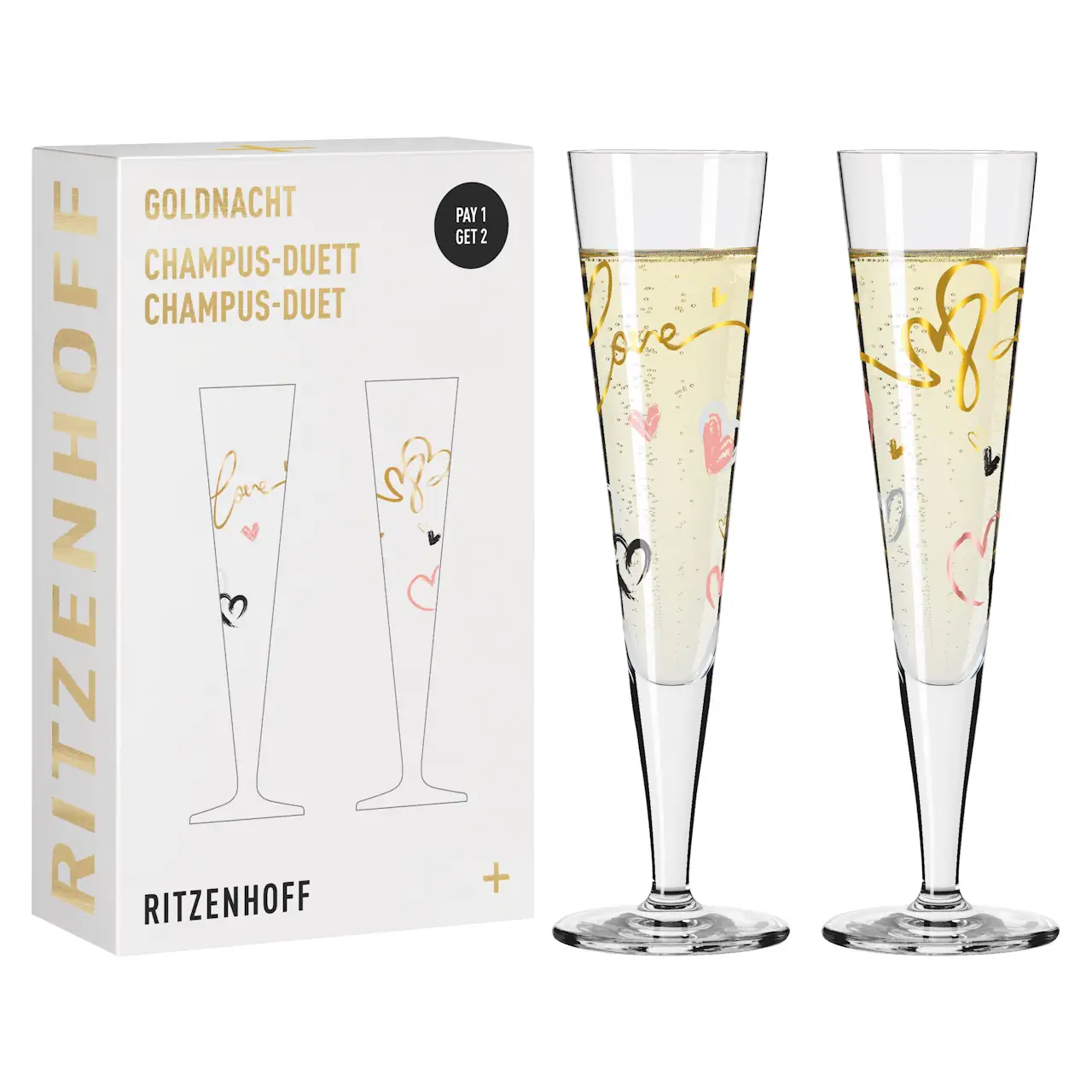 Ritzenhoff Goldnacht Champus Duett 2023 2er-Set