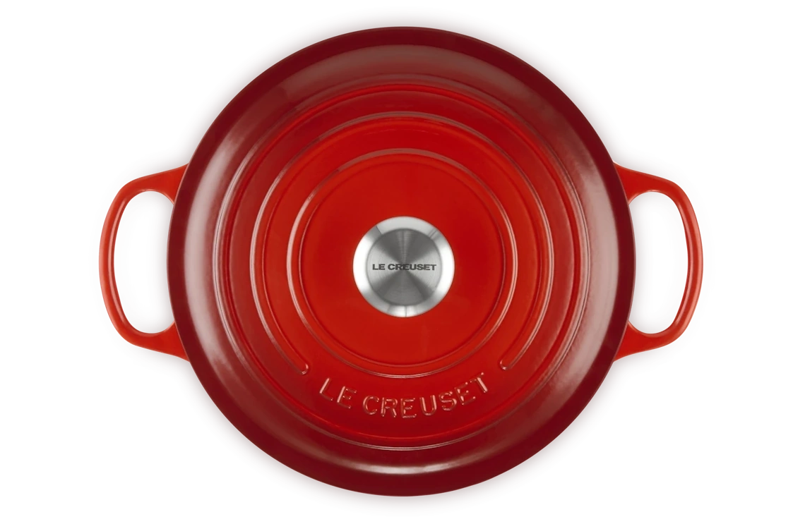 Le Creuset Gusseisen Topf 28 cm kirschrot 7