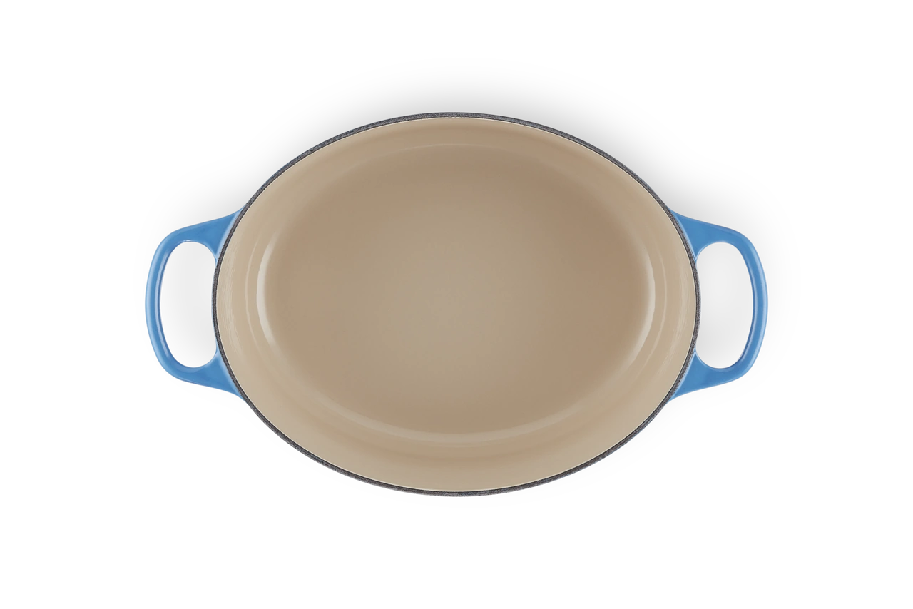 Le Creuset Gusseisen Bräter oval 29 cm azure / blau 4