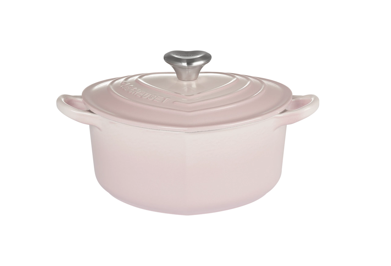 Le Creuset Gusseisen Herzbräter shell pink / rosa 3