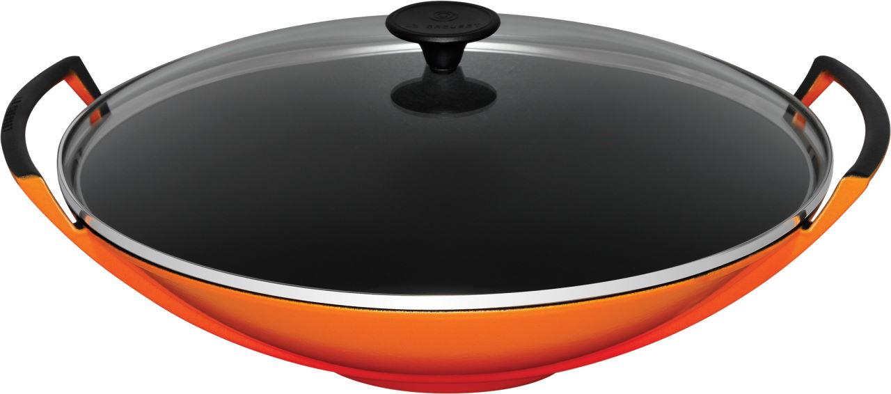 Le Creuset Gusseisen Wok 36 cm ofenrot 2