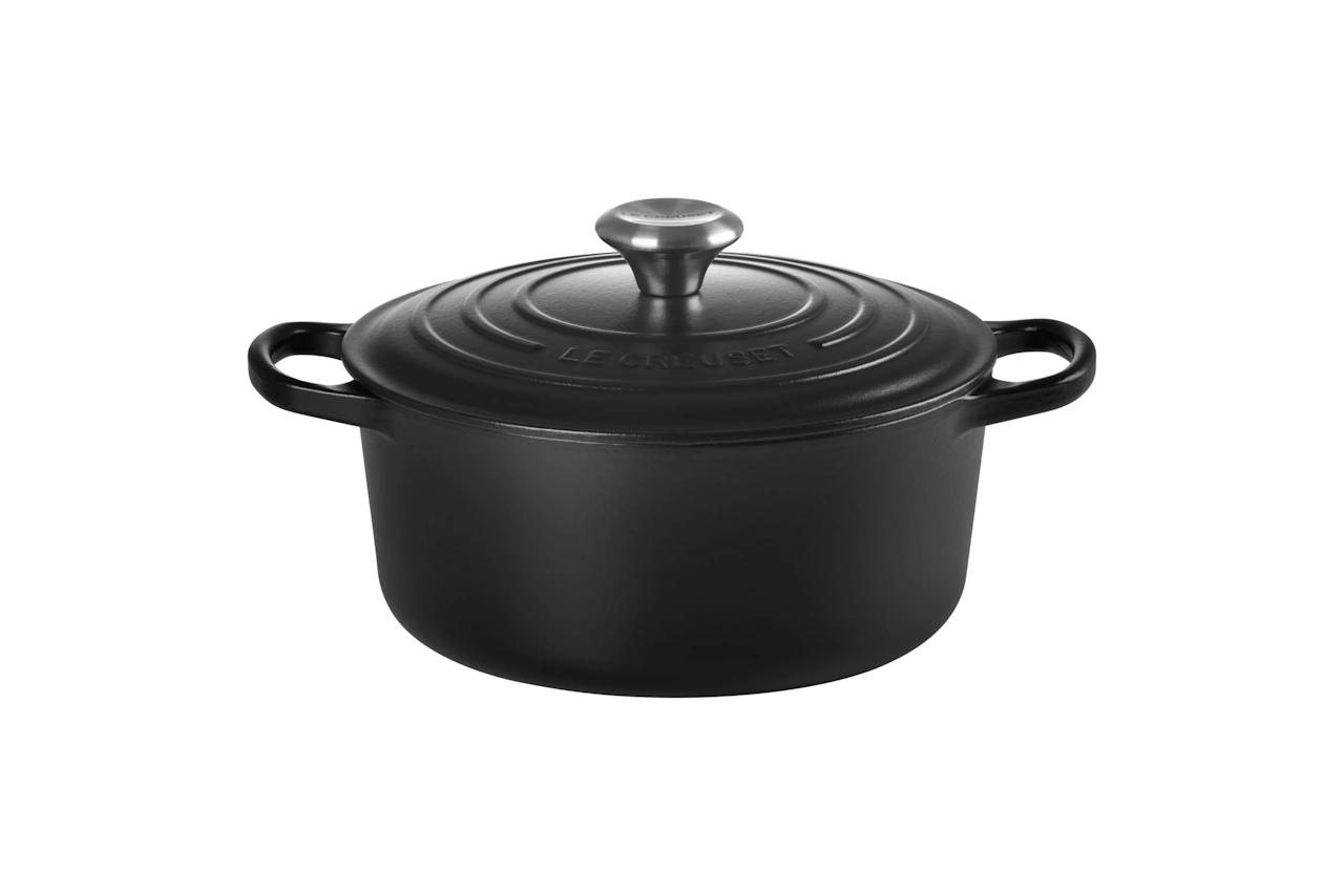 Le Creuset Gusseisen Topf 24 cm schwarz 5