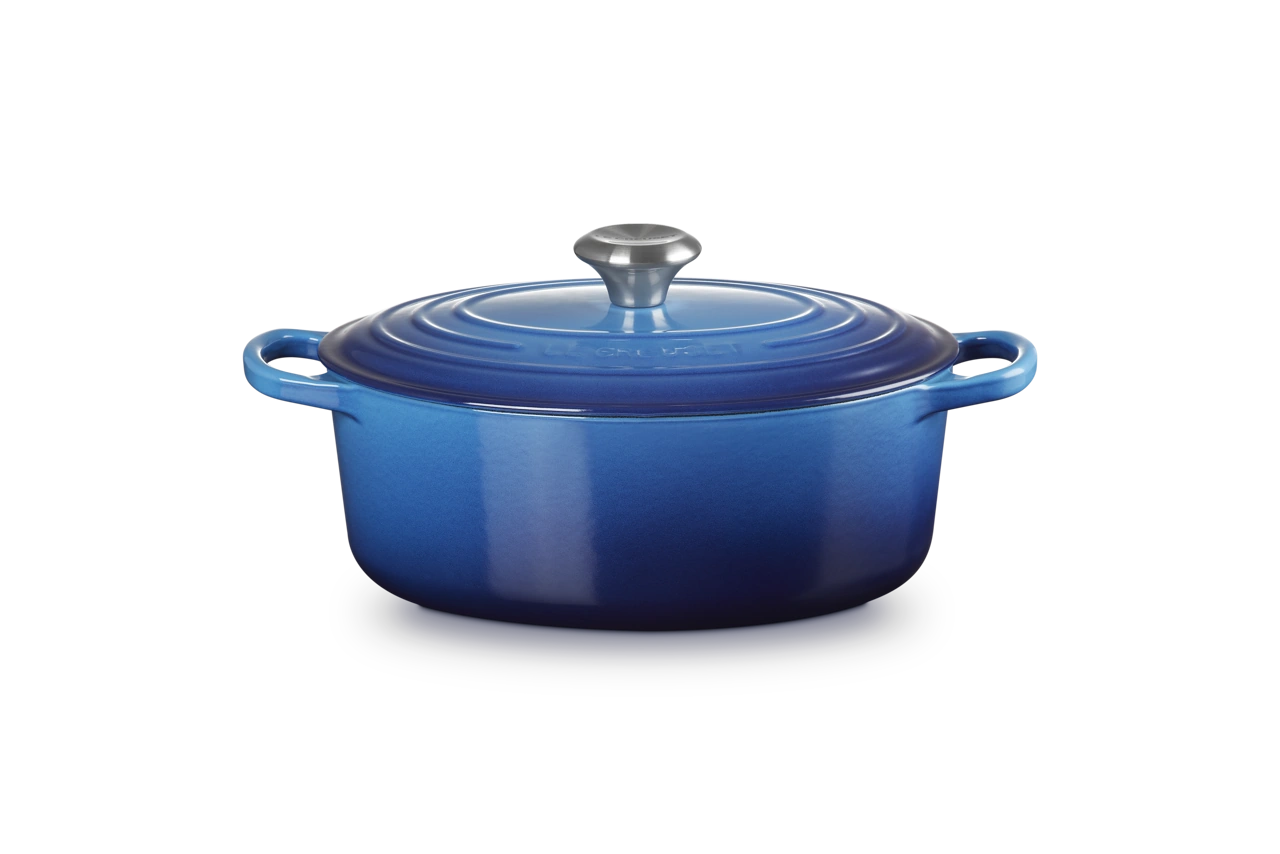 Le Creuset Gusseisen Bräter oval 27 cm azure / blau 2