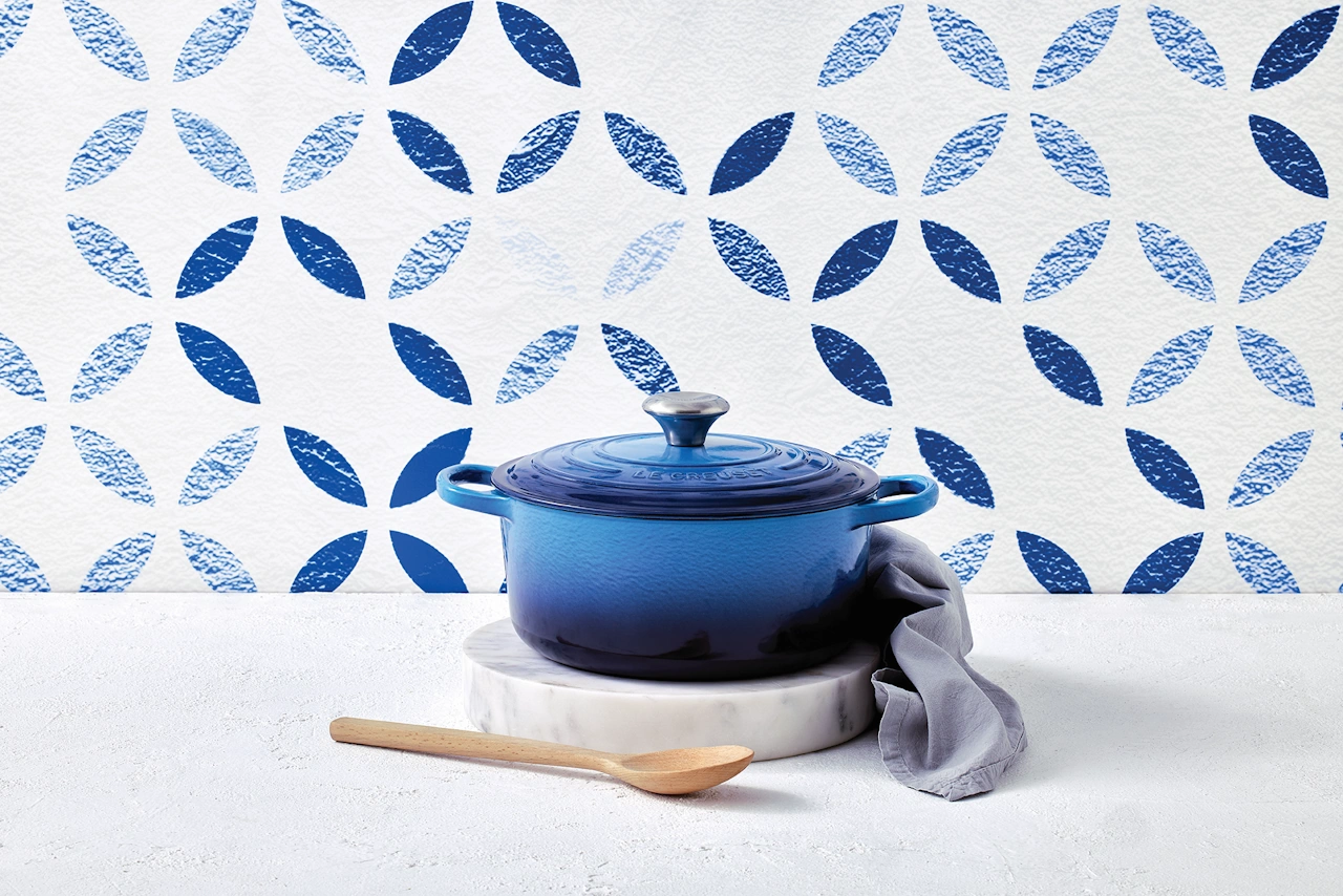 Le Creuset Gusseisen Topf 24 cm azure / blau 8