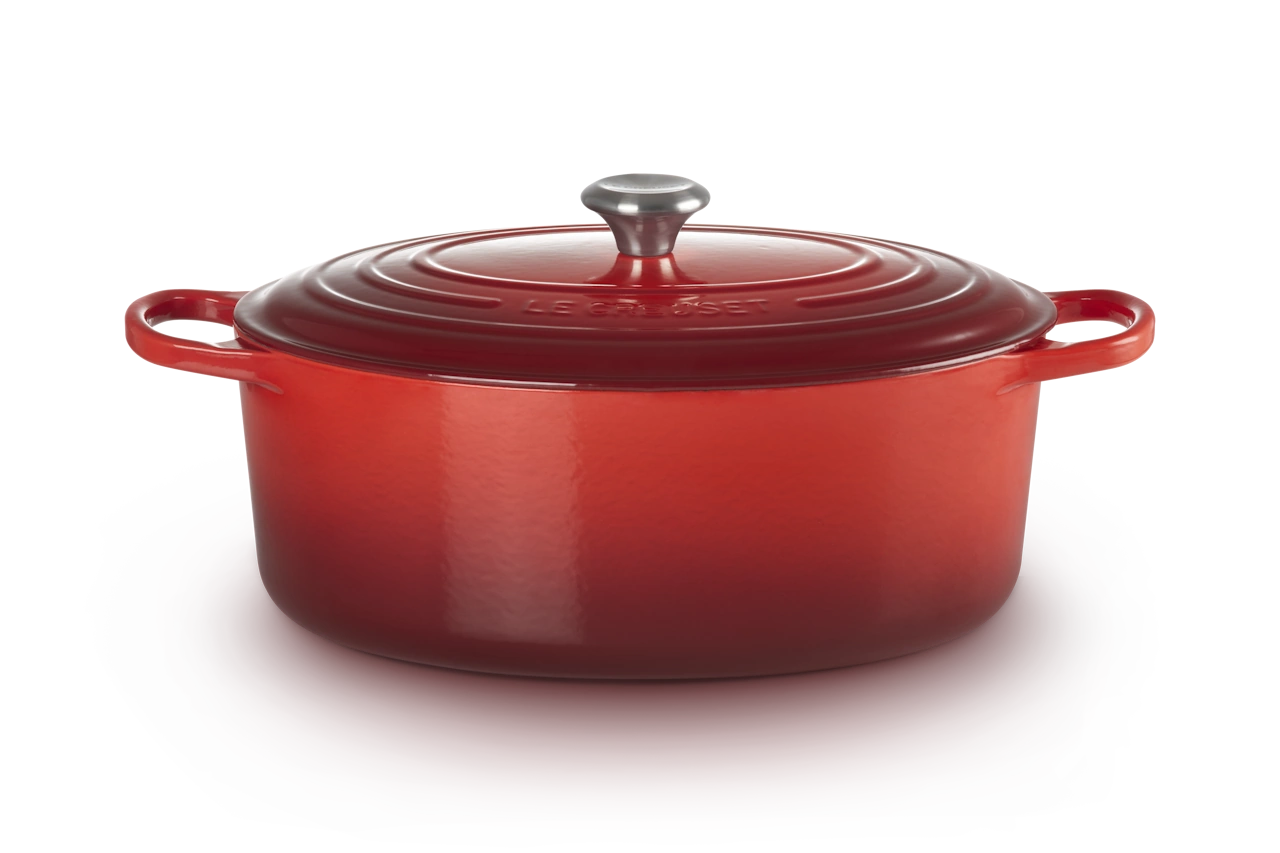 Le Creuset Gusseisen Bräter oval 35 cm kirschrot 4