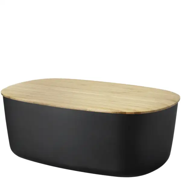 RIG-TIG by Stelton Brotkasten schwarz mit Bambusdeckel